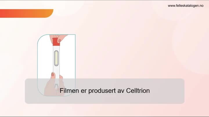 Instruksjonsfilm for bruk av ferdigfylt penn.