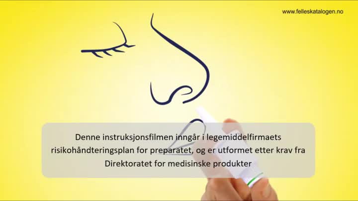 Opplæringsfilm for bruk av nesepulver.