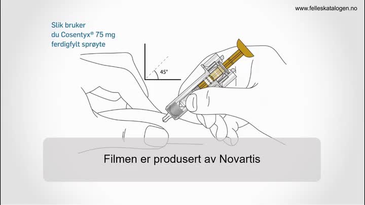 Instruksjonsfilm for&nbsp;bruk av ferdigfylt sprøyte 75
mg.