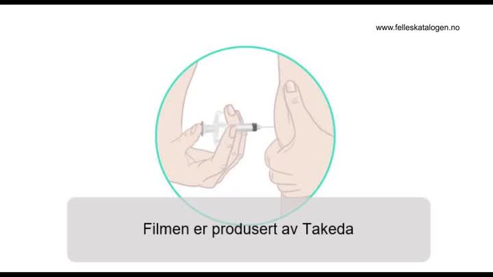 Instruksjonsfilm for bruk av Takhzyro ferdigfylt sprøyte.