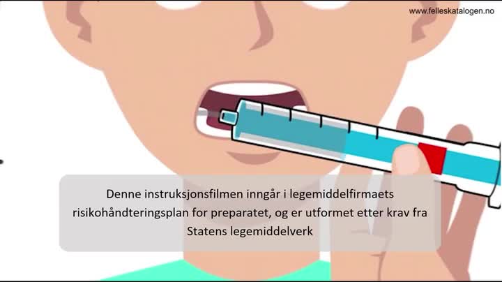 Instruksjonsfilm for tilberedning og administrering ved
bruk hos barn ≥4 kg.