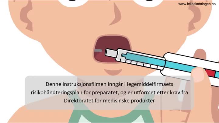Instruksjonsfilm for tilberedning og administrering ved
bruk hos barn <4 kg.